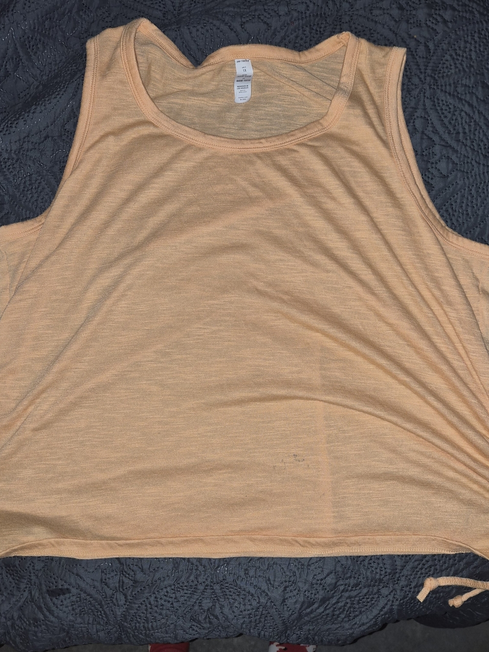 Marika Peach Tank Top - Lightweight Scoop Neck